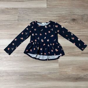 Love Glam Girl | Navy & Coral Floral Long Sleeve Tunic